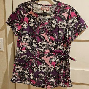 Koi Floral Women's Scrub Top